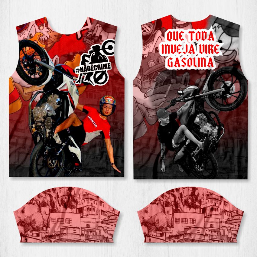 arte camisa quebrada moto