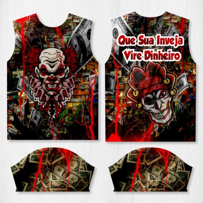 arte camisa quebrada palhaco