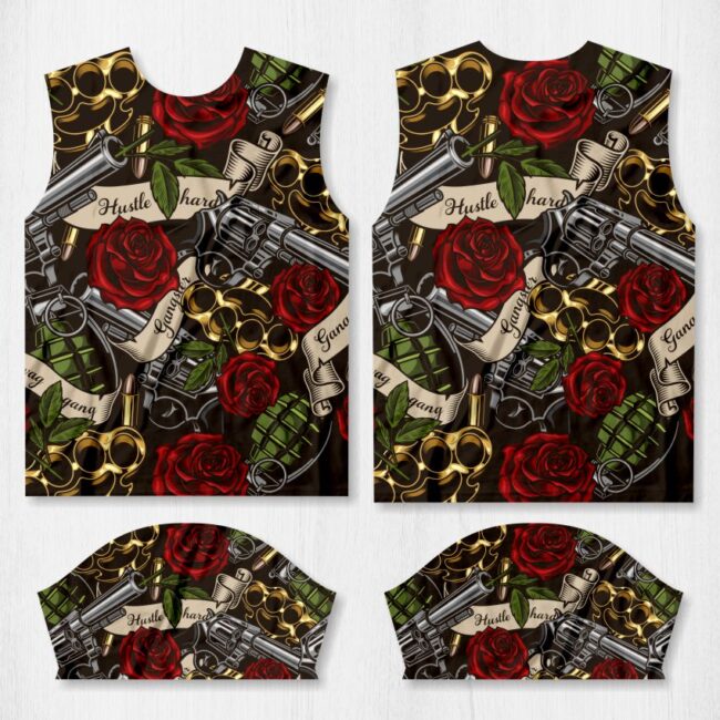 arte camisa quebrada rosas