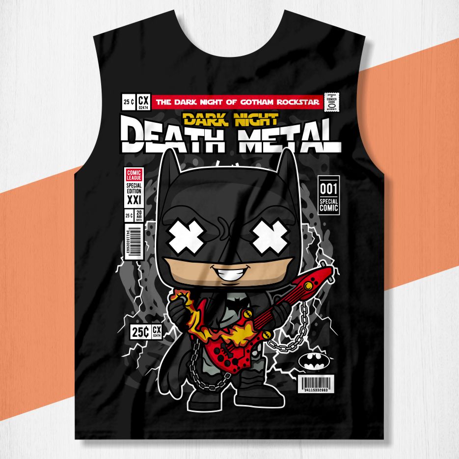 arte camisa batman death metal funko