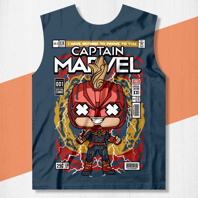 arte camisa capita marvel funko