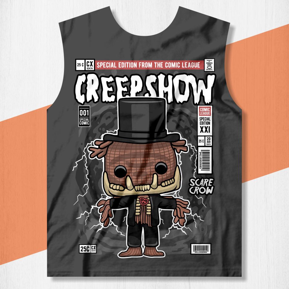 arte camisa crepshow scarecrow funko