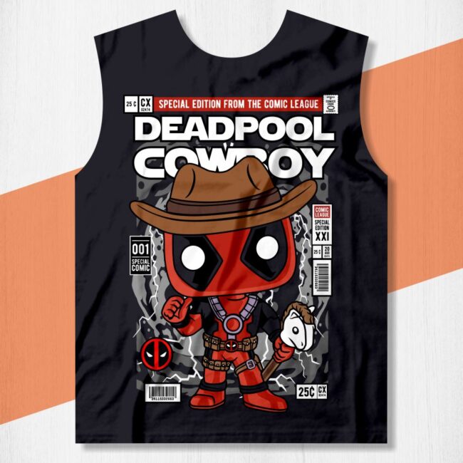 arte camisa dead pool cowboy funko