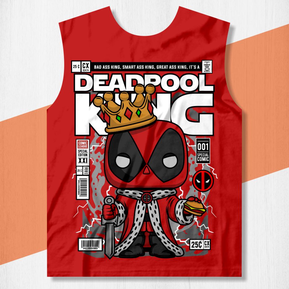 arte camisa dead pool king funko