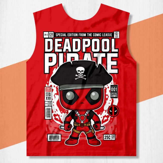 arte camisa dead pool pirata funko