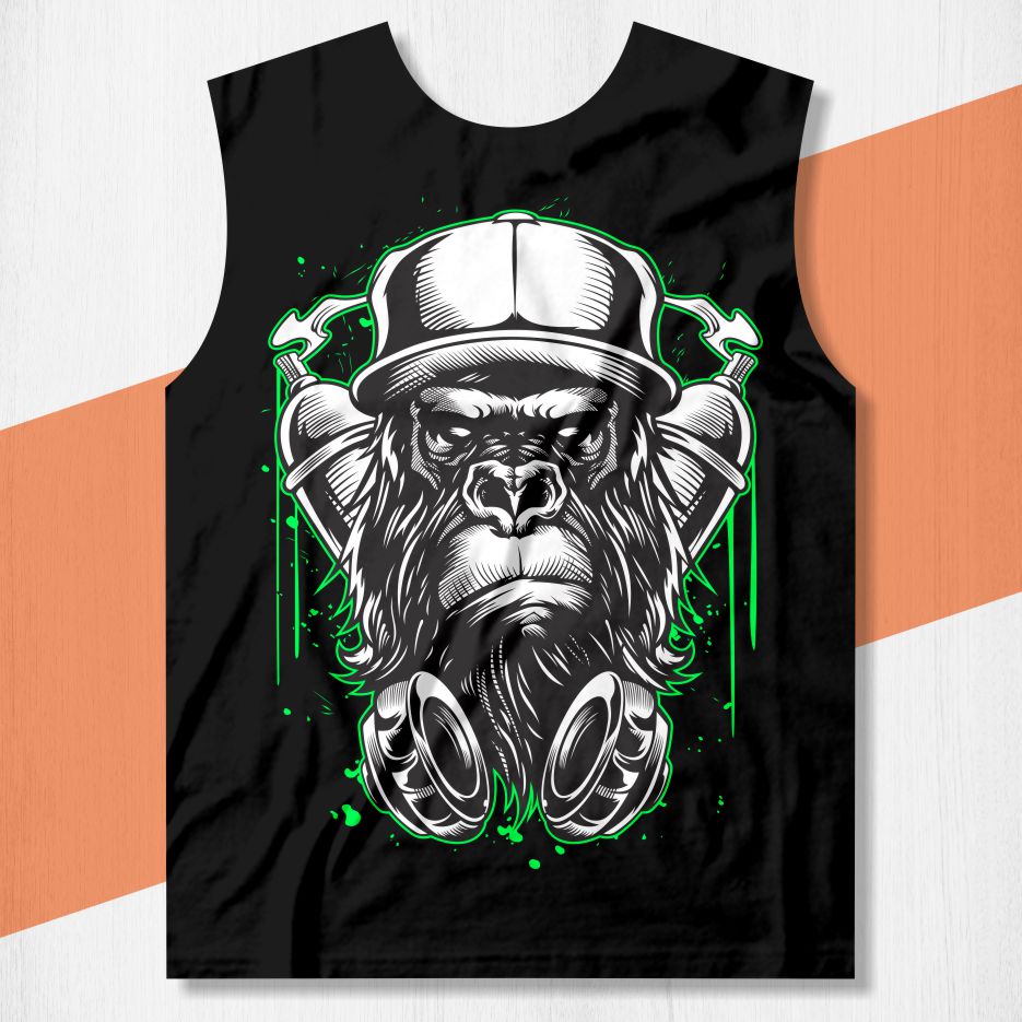 arte camisa gorila hip hop