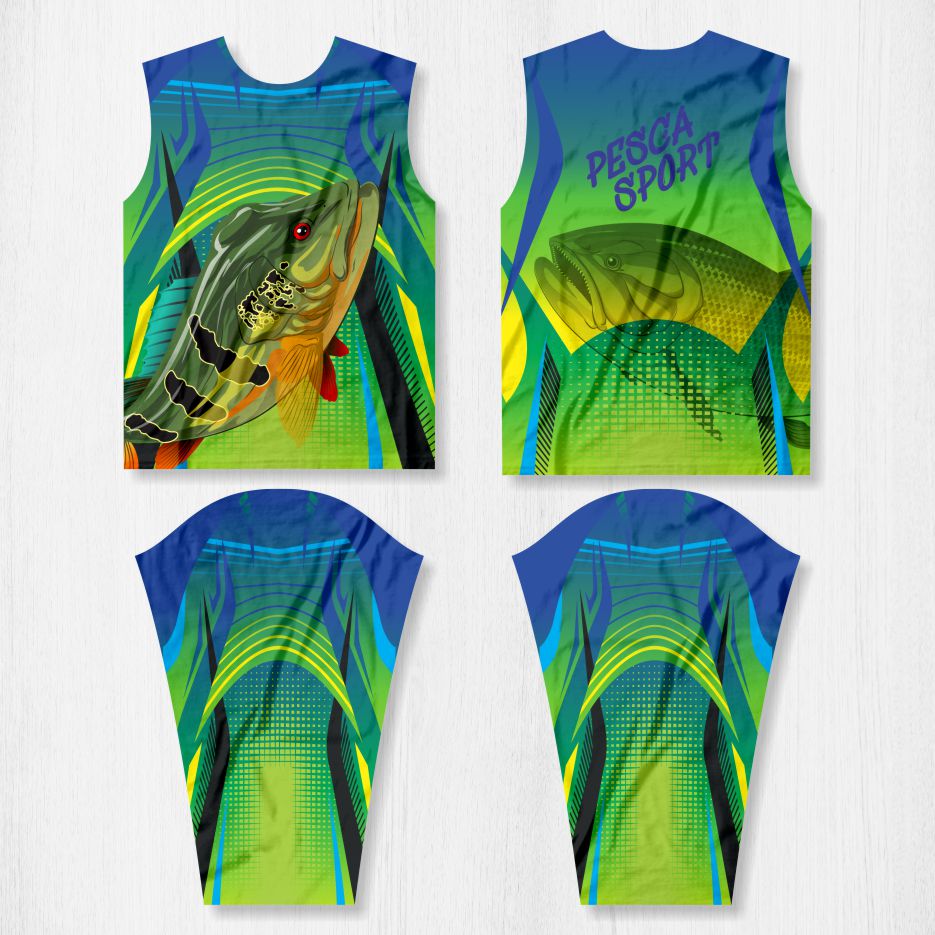 Arte Estampa Camisa De Pesca Esportiva Modelo 02