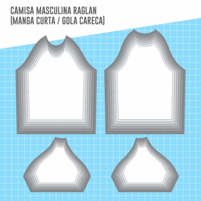 modelagem camisa masculina raglan manga curta