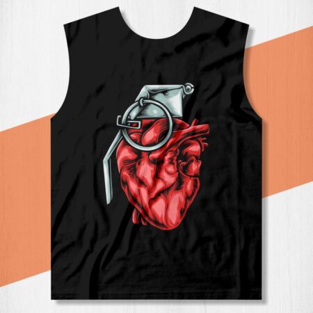 camisa coração granada