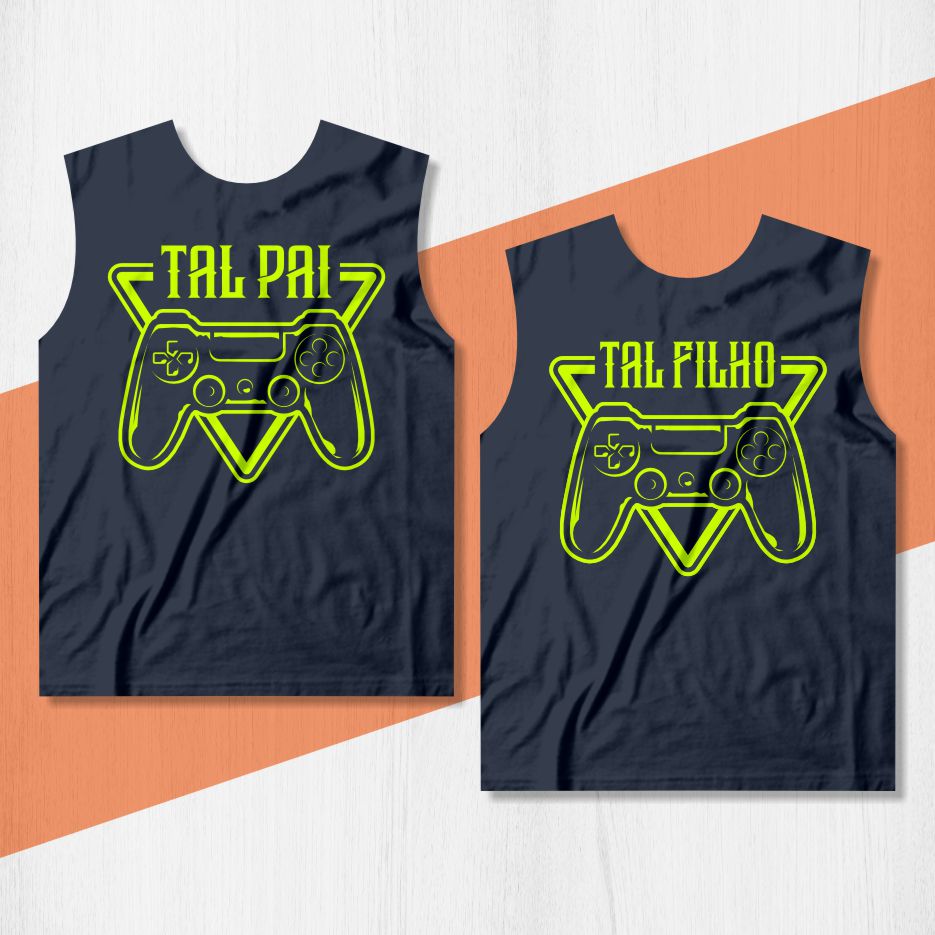 camisa tal pai tal filho gamer