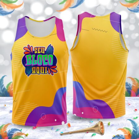 arte para abada bloco carnaval amarelo e rosa modelo 23A022