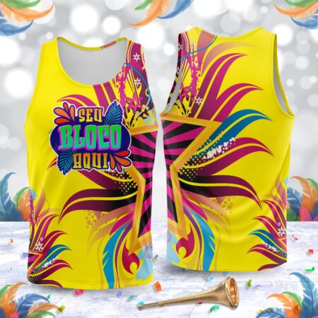 arte para abada bloco carnaval amarelo modelo 23A010