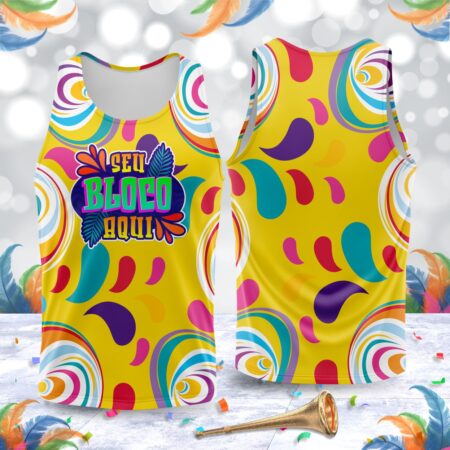 arte para abada bloco carnaval amarelo modelo 23A017