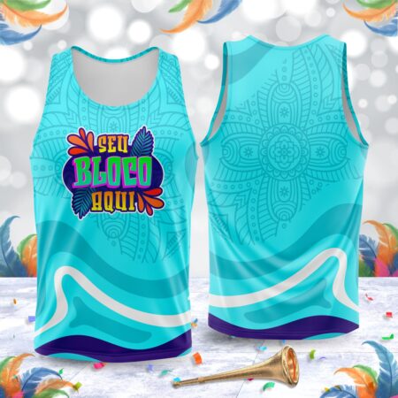 arte para abada bloco carnaval azul aqua modelo 23A054