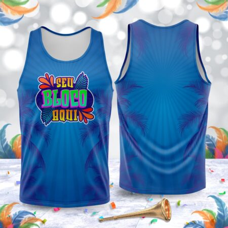arte para abada bloco carnaval azul floral modelo 23A095
