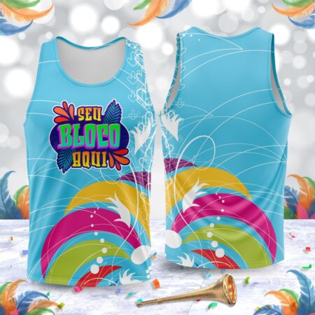 arte para abada bloco carnaval azul modelo 23A069