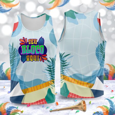 arte para abada bloco carnaval azul pool party modelo 23A070