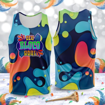 arte para abada bloco carnaval azul splash modelo 23A034