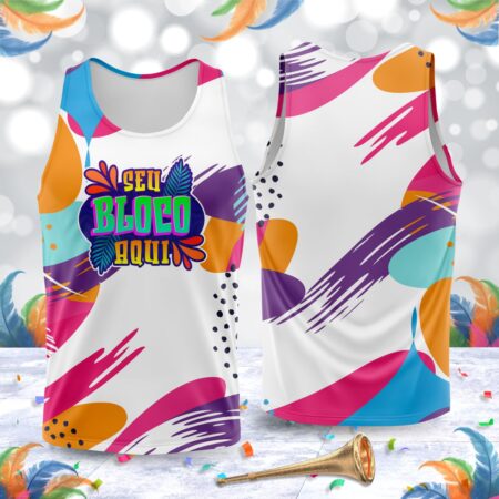 arte para abada bloco carnaval branco colorido modelo 23A072