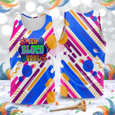 arte para abada bloco carnaval colorido geometric modelo 23A093