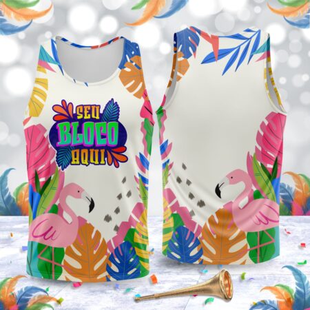 arte para abada bloco carnaval floral garcas modelo 23A083