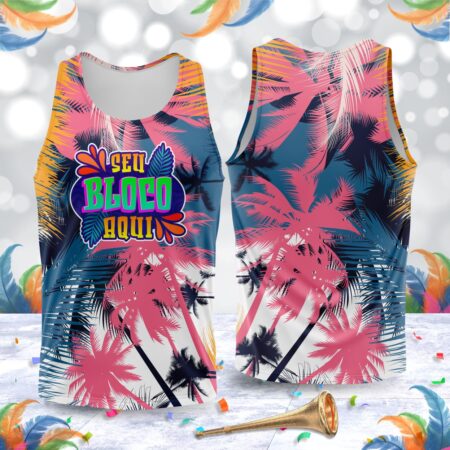 arte para abada bloco carnaval floral tropical modelo 23A085