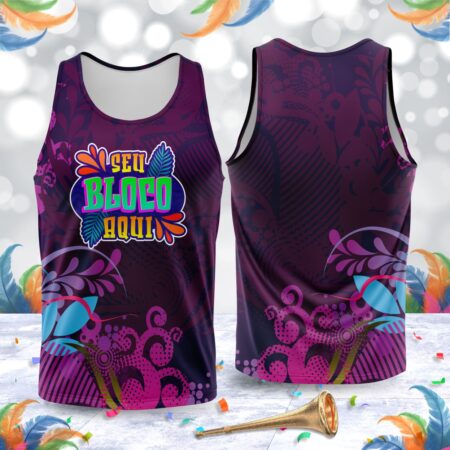 arte para abada bloco carnaval flral roxo modelo 23A013