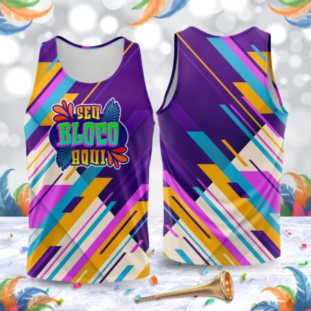 arte para abada bloco carnaval geometric roxo modelo 23A028