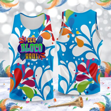 arte para abada bloco carnaval gotas azul modelo 23A016