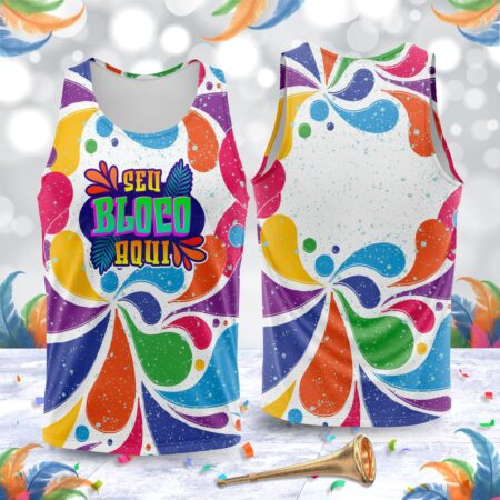 arte para abada bloco carnaval gotas coloridas modelo 23A014