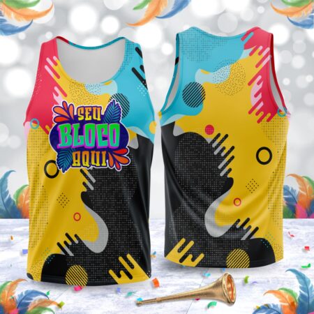 arte para abada bloco carnaval preto e amarelo modelo 23A003