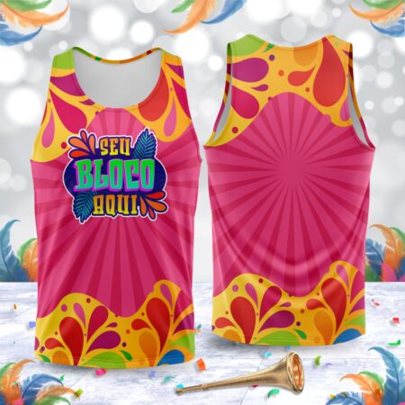 arte para abada bloco carnaval rosa e amarelo modelo 23A023