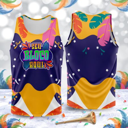 arte para abada bloco carnaval roxo e amarelo modelo 23A007