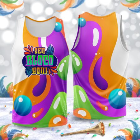 arte para abada bloco carnaval roxo e laranja modelo 23A021
