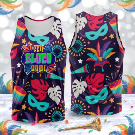 arte para abada bloco carnaval roxo e vermelho modelo 23A053