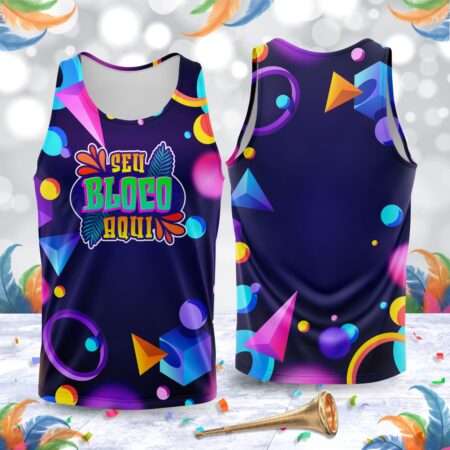 arte para abada bloco carnaval roxo geometric modelo 23A033