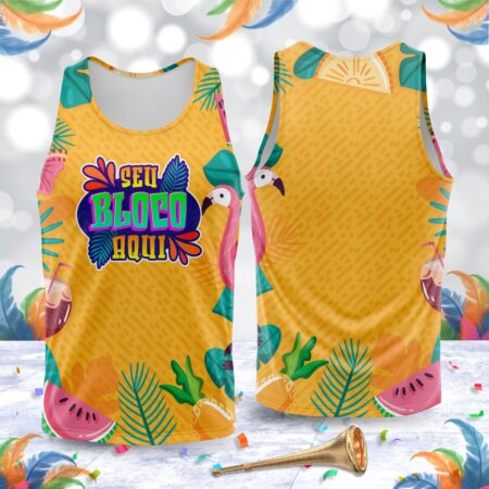 arte para abada bloco carnaval tropical amarelo modelo 23A067