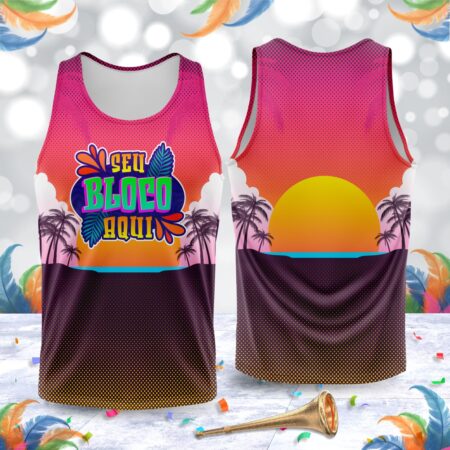 arte para abada bloco carnaval tropical rosa modelo 23A059