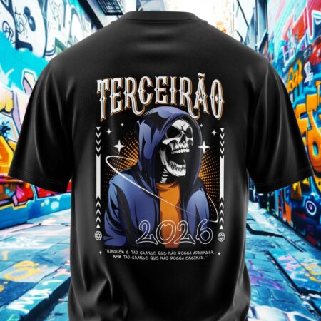 arte para camisa costa terceirao esqueleto de capuz modelo 26A097