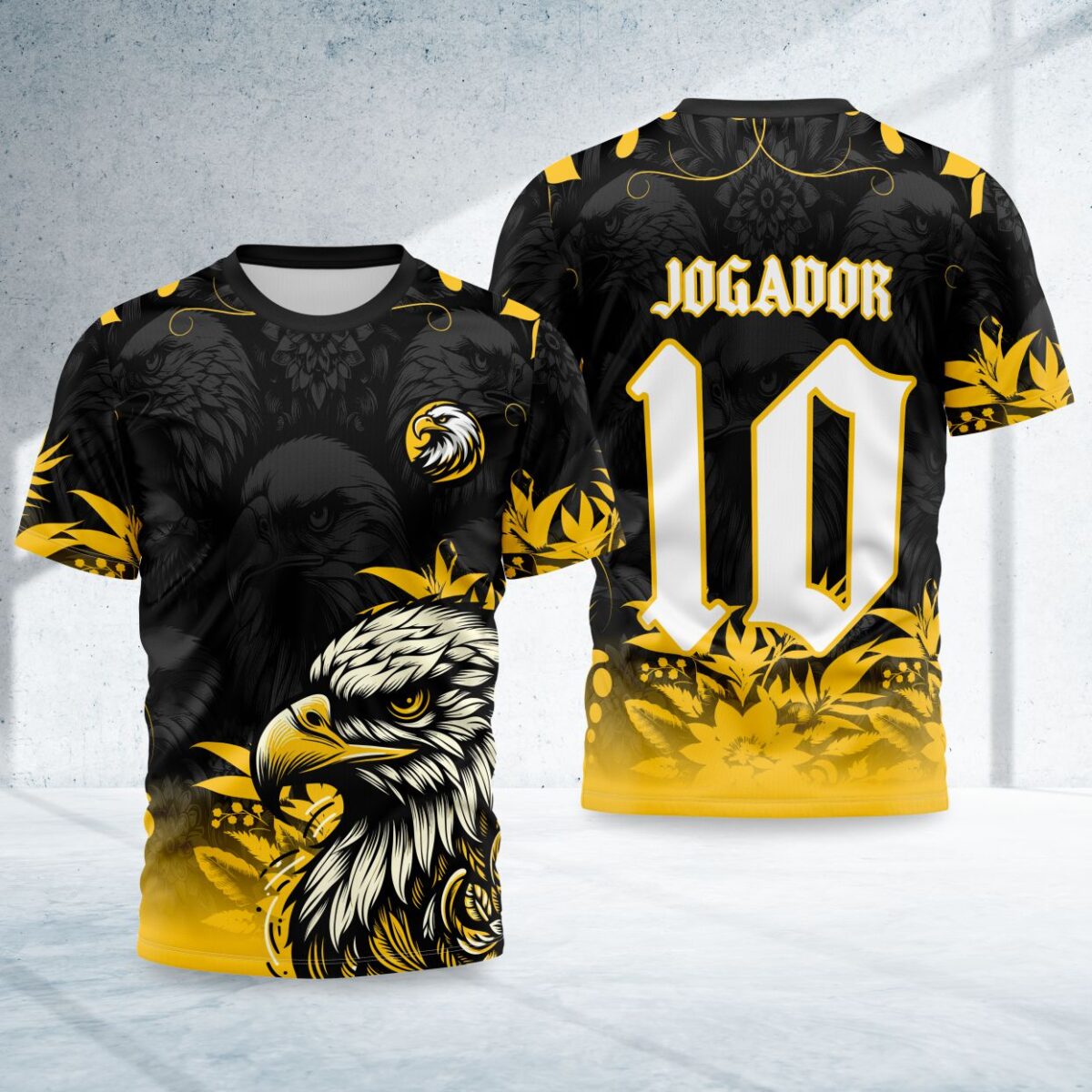 arte para camisa interclasse aguia floral modelo 26B017