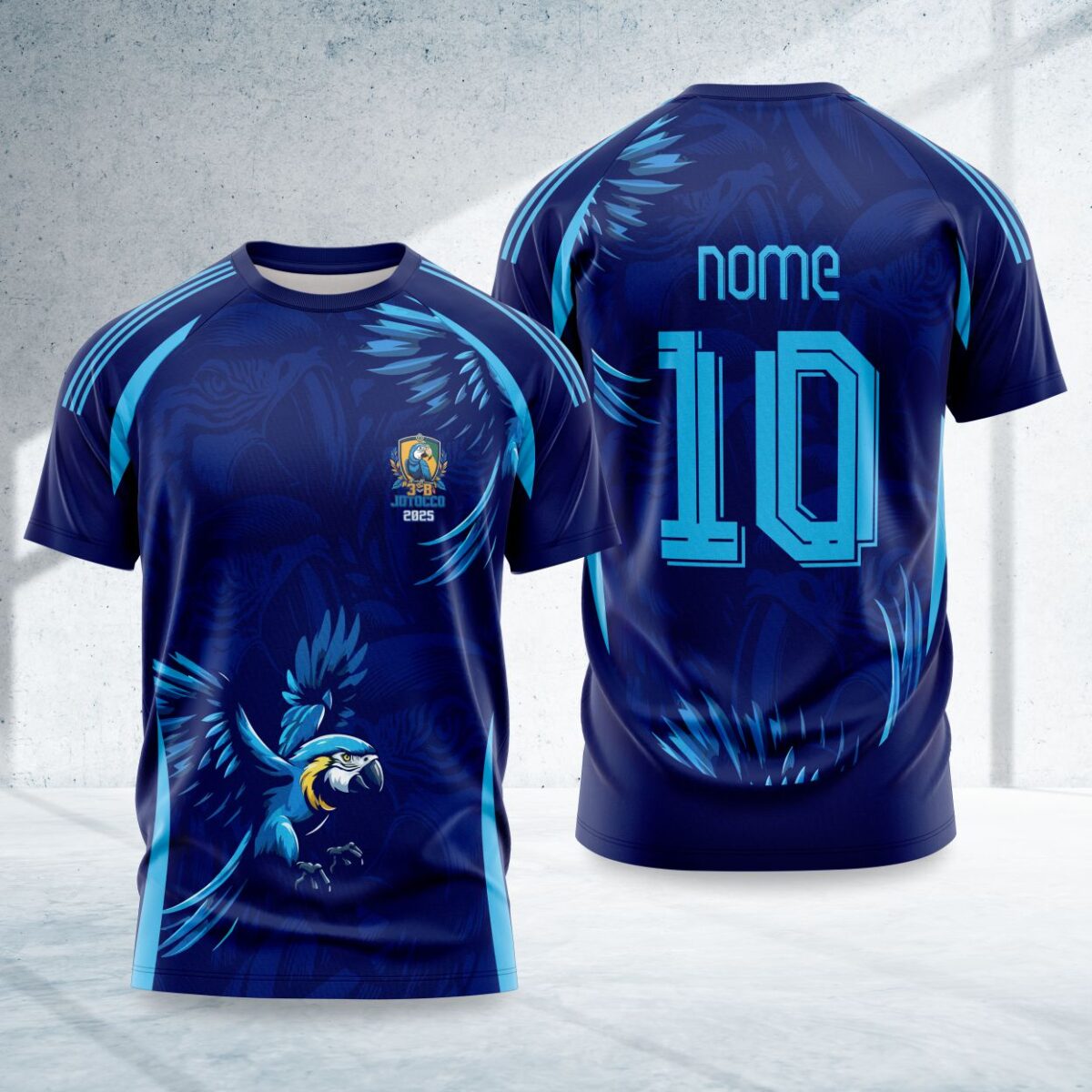 arte para camisa interclasse arara azul modelo 26A072