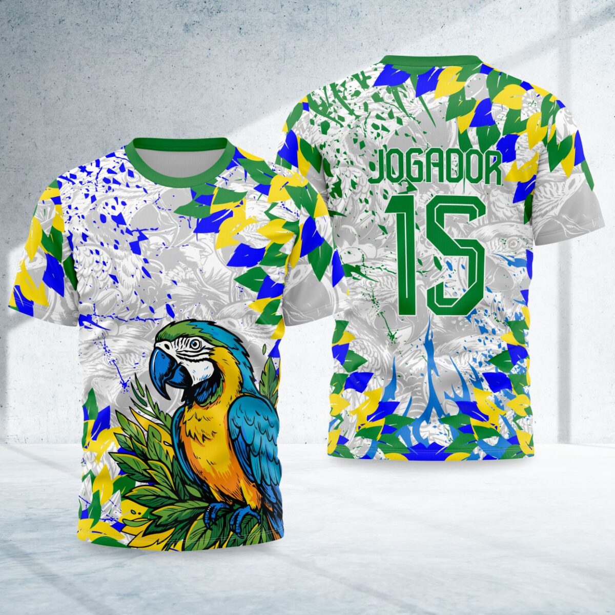 arte para camisa interclasse arara brasil modelo 26A004