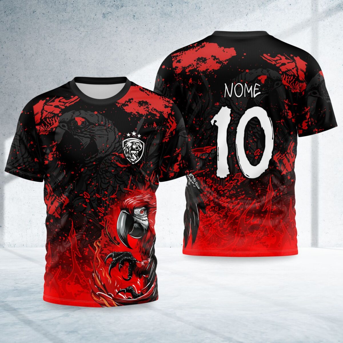 arte para camisa interclasse arara vermelha modelo 26A078