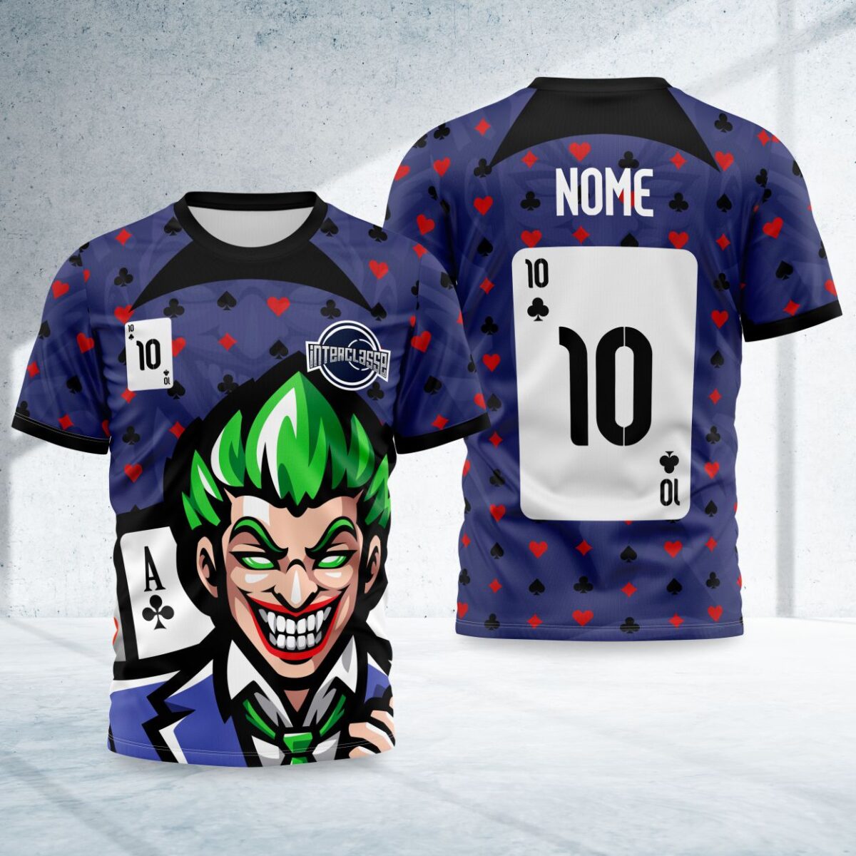 arte para camisa interclasse cartas coringa modelo 26B062