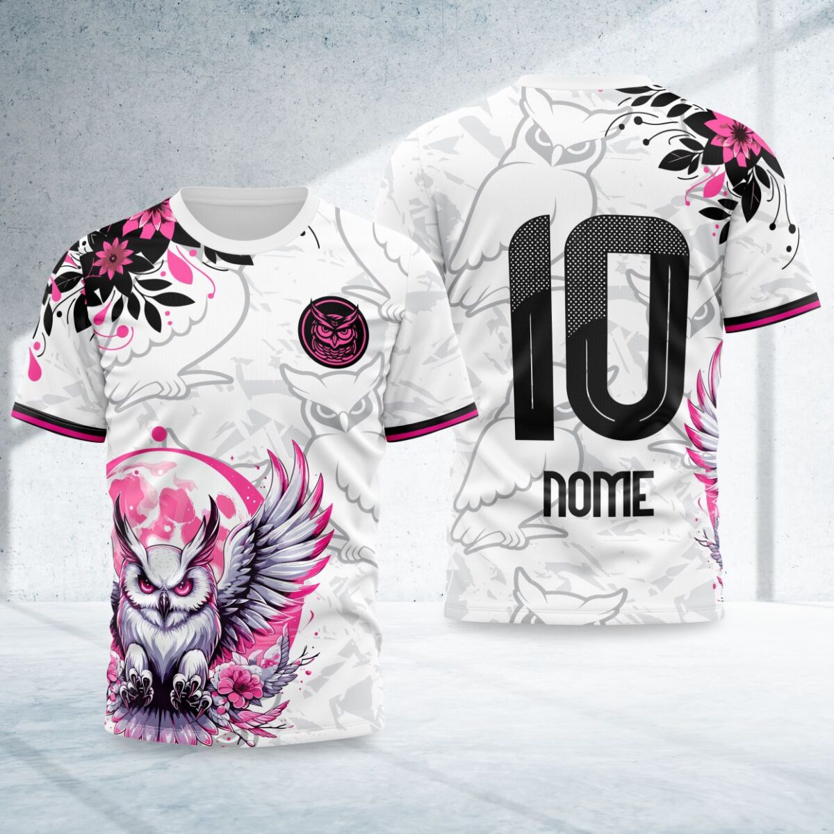 arte para camisa interclasse coruja branca modelo 26B108