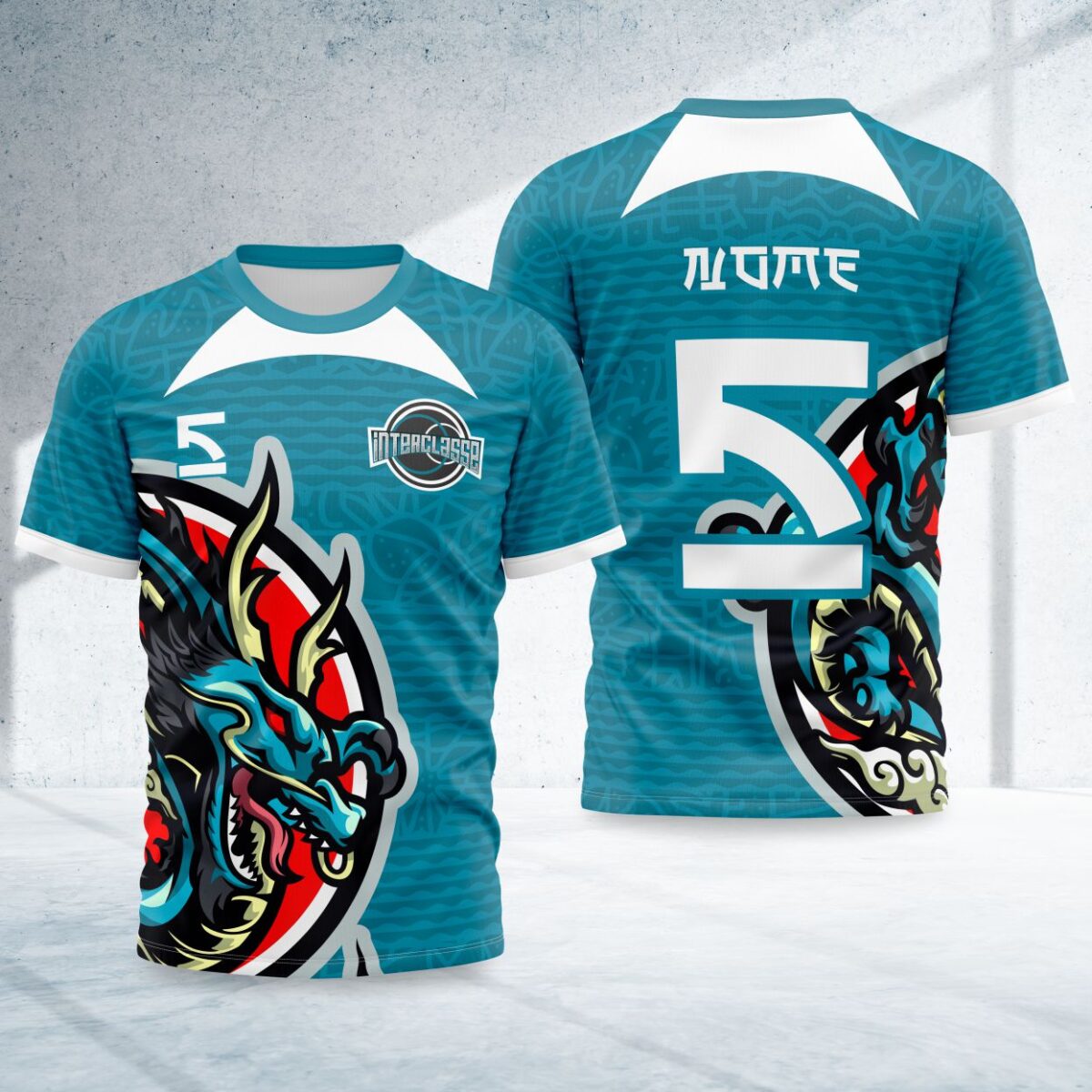 arte para camisa interclasse dragao azul chines modelo 26B053