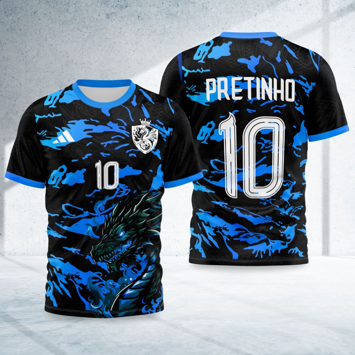 arte para camisa interclasse dragao azul modelo 26B105