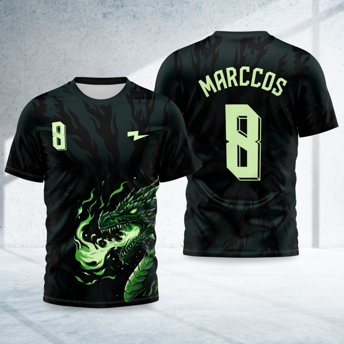 arte para camisa interclasse dragao flamejante modelo 26B116