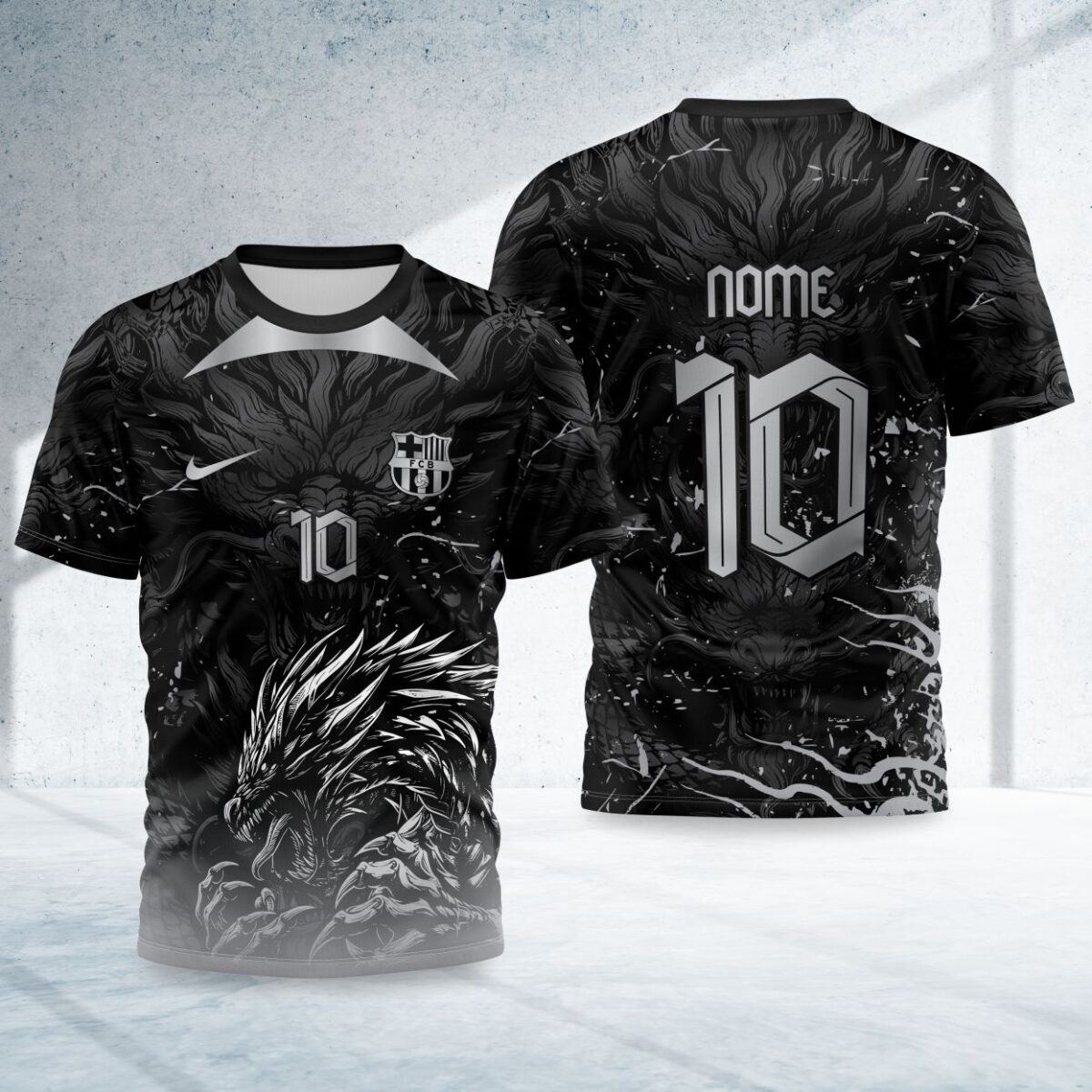 arte para camisa interclasse dragao negro modelo 26A066