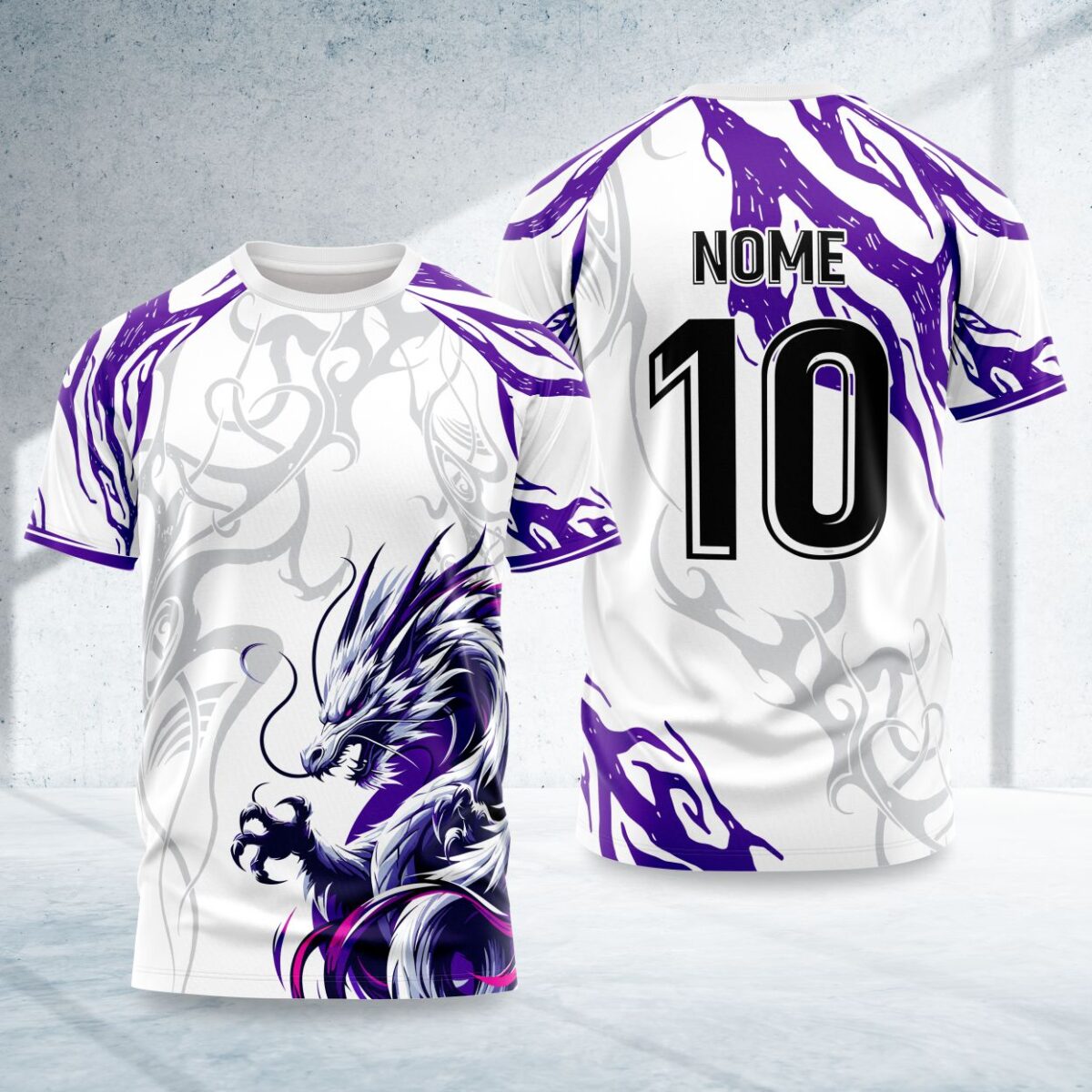arte para camisa interclasse dragao roxo modelo 26A077